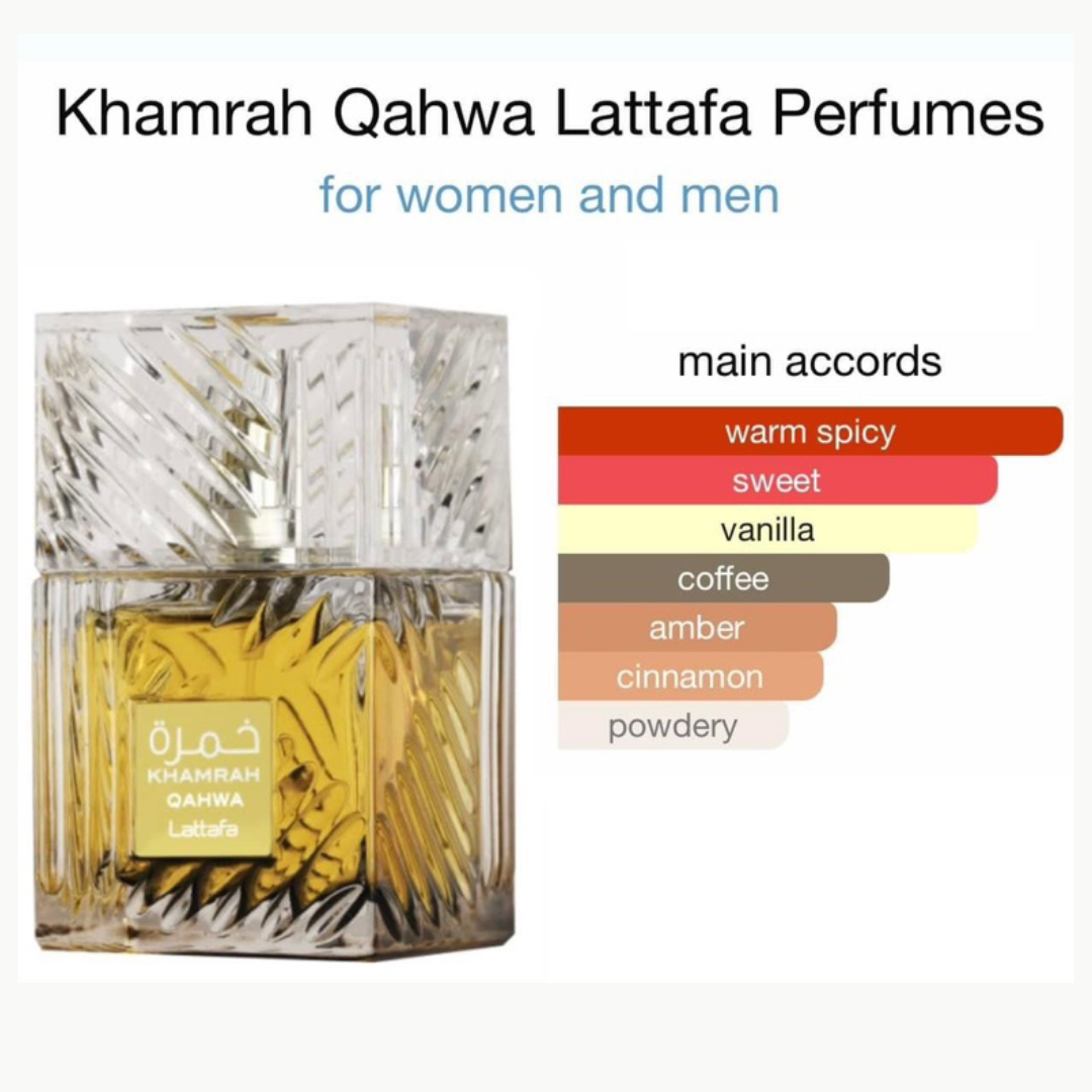 Perfume Khamrah Qahwa 100Ml Unisex,Aroma intenso café y vainilla